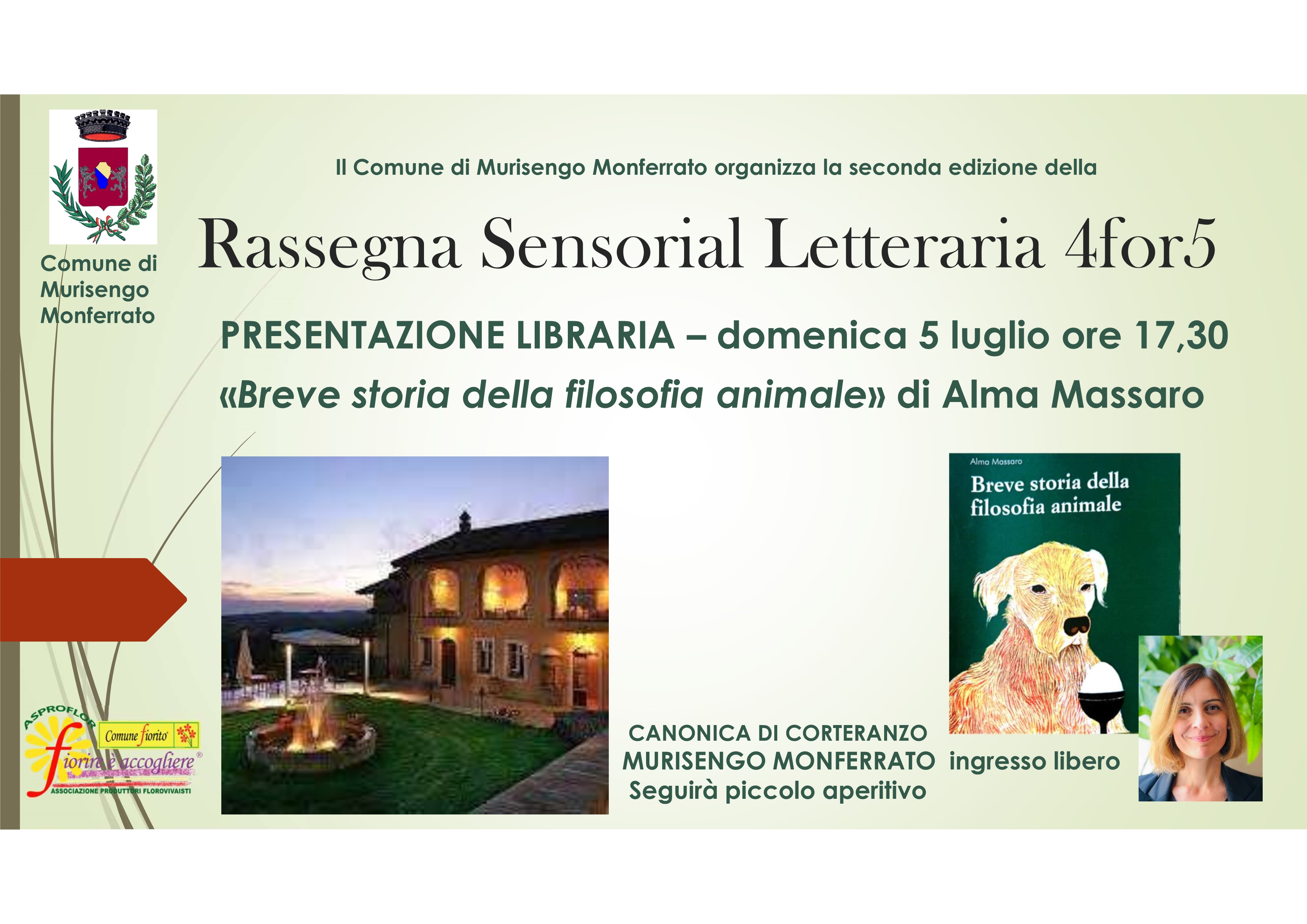 Al via la 2° Rassegna Sensorial-Letteraria 4for5